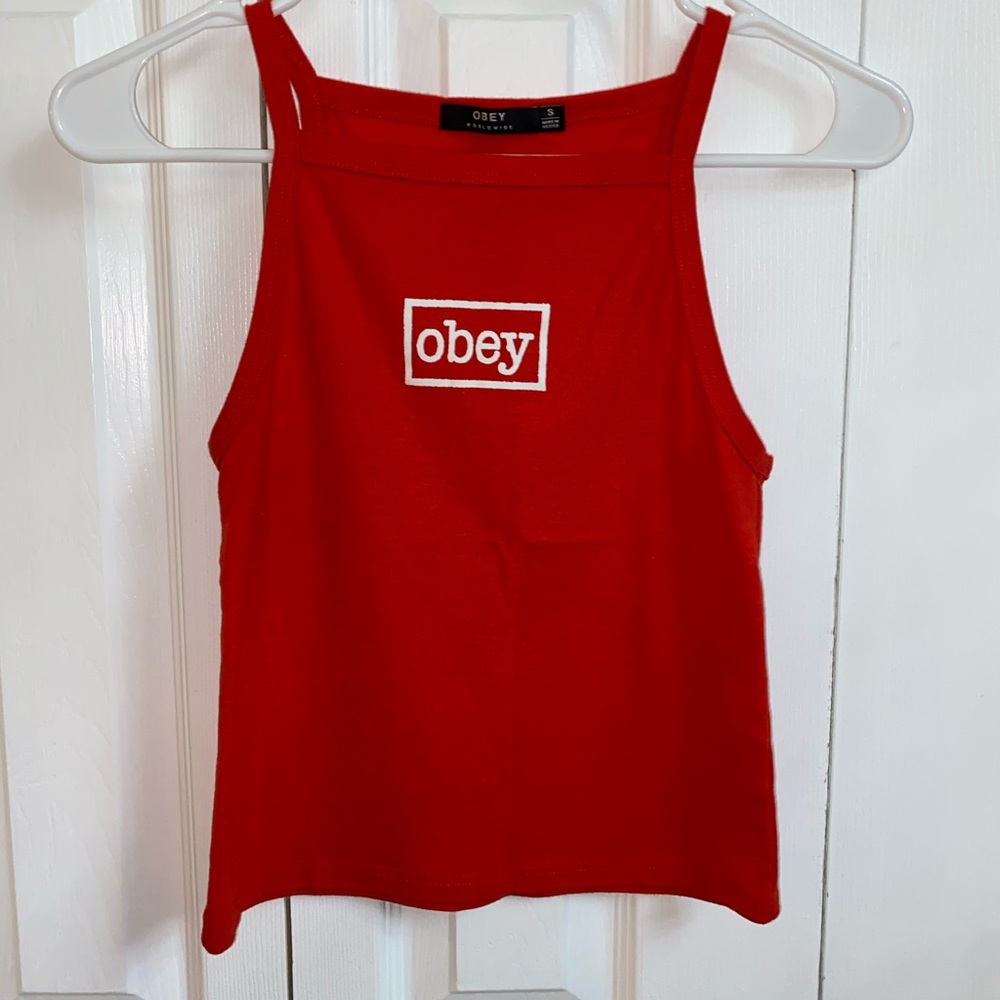 Obey Red Crop Top